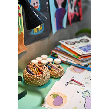 Set of 3 Handmade Seagrass Woven Baskets for Stylish Storage