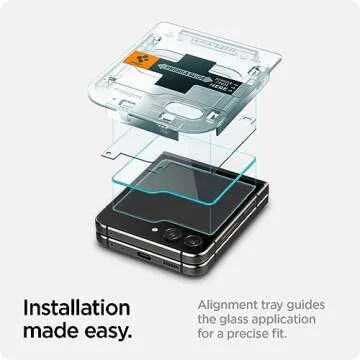 Spigen Tempered Glass Screen Protector [Glas.tR EZ FIT] for Galaxy Z Flip 5 - 2 Pack