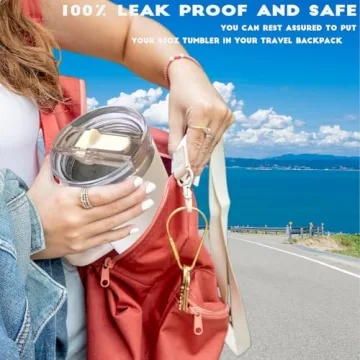 40oz Tumbler Detachable Flip Straw Lid for Stanley Cup Accessory, Lids for Stanley Cups, Leak Proof Lids with Stanley Cup, Accessories Compatible with Stanley Cups Cover (Cream & Cream)