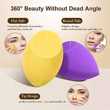 Makeup Sponges, Larbois 10-Pack Blender Beauty Foundation Blending Sponge, Professional Beauty Makeup Set for Dry & Wet Use (Multicolored)