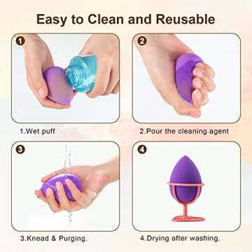 Makeup Sponges, Larbois 10-Pack Blender Beauty Foundation Blending Sponge, Professional Beauty Makeup Set for Dry & Wet Use (Multicolored)