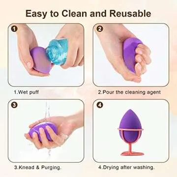 Makeup Sponges, Larbois 10-Pack Blender Beauty Foundation Blending Sponge, Professional Beauty Makeup Set for Dry & Wet Use (Multicolored)