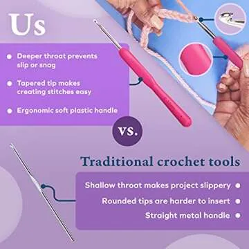 BeCraftee Crochet Hooks Kit - 31 Piece Ergonomic Set