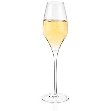 LUXBE Champagne Crystal Glasses Set - Modern Elegance