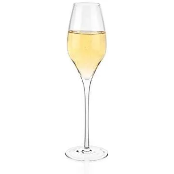 LUXBE Champagne Crystal Glasses Set - Modern Elegance