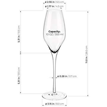 LUXBE Champagne Crystal Glasses Set - Modern Elegance