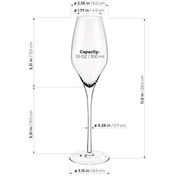 LUXBE Champagne Crystal Glasses Set - Modern Elegance