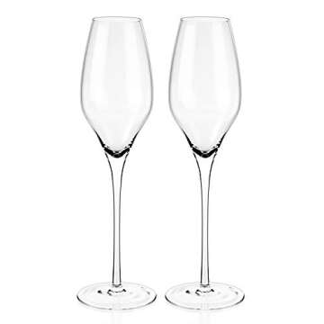 LUXBE Champagne Crystal Glasses Set - Modern Elegance