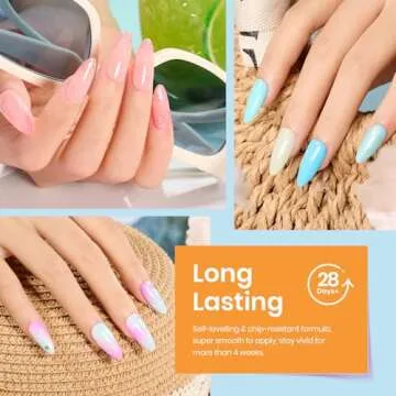 Beetles Summer Gel Nail Polish, 20 Colors Blue Nude Pink Purple Orange Glitter Gel Polish Glamour Games Collection with Base Top Coat Nail Art Soak off Gel Nail Manicure Gift for Girls Women