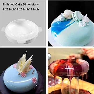 FOUR-C Silicone Mold for Baking 7-inch Heart Upgraded Edition Mold Chocolate Mousse Cake Dessert Mol...