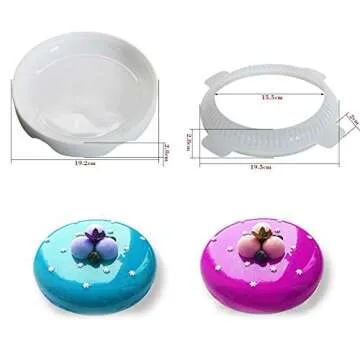 FOUR-C Silicone Mold for Baking 7-inch Heart Upgraded Edition Mold Chocolate Mousse Cake Dessert Molds (3D Round)