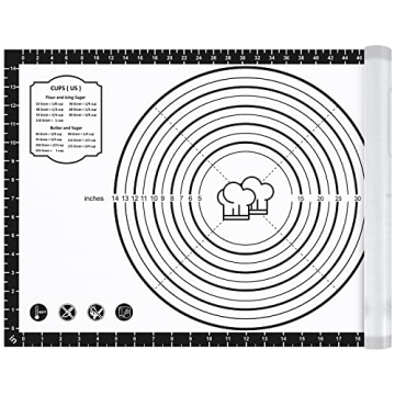 Silicone Baking Mat,26" x 16" Non-slip Dough Rolling Pastry Mat Non Stick Baking Sheet Mat with Meas...