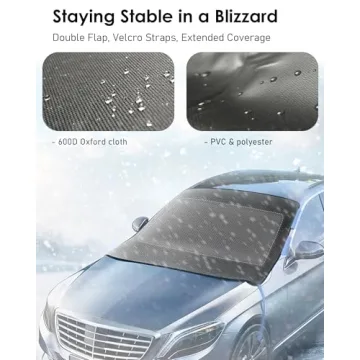 JUXMY Windshield Cover for Snow - Heavy Duty & Durable