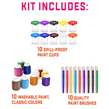 Kids Painting Set: Non Toxic Washable Paint for Fun