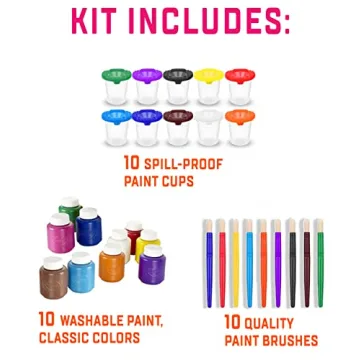 Kids Painting Set: Non Toxic Washable Paint for Fun