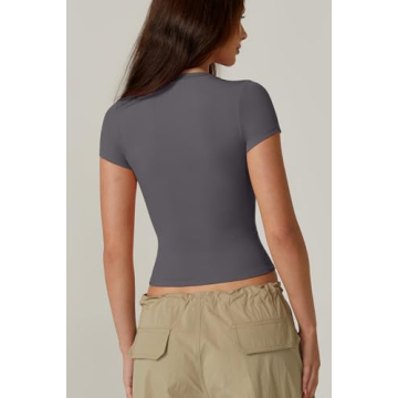 QINSEN Women's Slim Fit Short Sleeve Casual Top