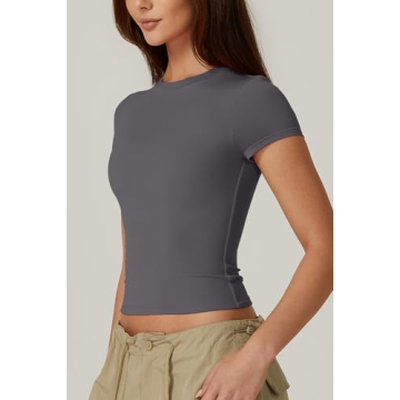 QINSEN Women's Slim Fit Short Sleeve Casual Top