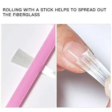 Fiberglass Nail Extension Kit with Building Gel Magical Silk Fiberglass Nail Wrap Form Quick Building Fiber Extension Gel, Nail File, Tweezers, Nail Tips Clip for Gel Extension Nail Art