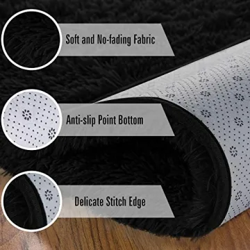 Andecor Soft Fluffy Bedroom Rug for Cozy Home Decor