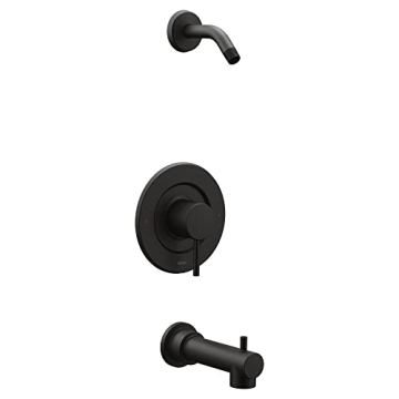 Moen Align Matte Black Posi-Temp Pressure Balancing Modern Tub and Shower Trim Kit Without Showerhea...