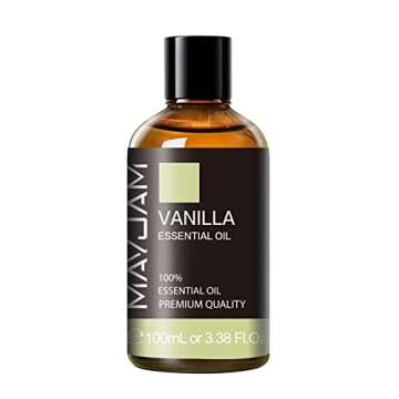 Vanilla Essential Oil 100ml, MAYJAM Premium Essential Oils for Aromatherapy, Diffuser, Soap Making, ...