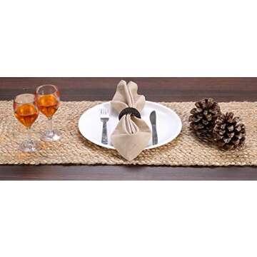 GLAMBURG Eco-Friendly Jute Burlap Table Runner 36 Inches Long