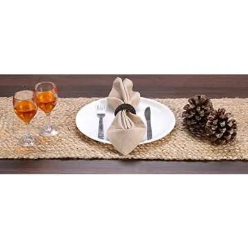 GLAMBURG Eco-Friendly Jute Burlap Table Runner 36 Inches Long