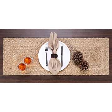 GLAMBURG Eco-Friendly Jute Burlap Table Runner 36 Inches Long