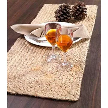 GLAMBURG Eco-Friendly Jute Burlap Table Runner 36 Inches Long