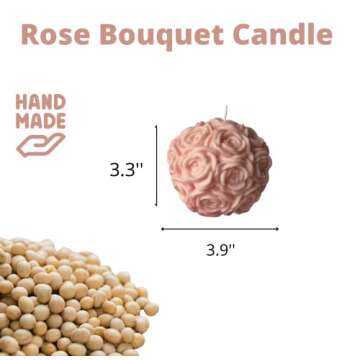 Pink Roses Candle Valentines day decorations, Pink Decor for Pink Room Aesthetic, Room Aesthetic Candle Aesthetic Decor Vanity Pink Room Decor, Flowers for decorations Valentines day gifts for her