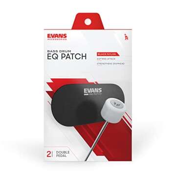 Evans EQ Double Pedal Patch, Black Nylon, EQPB2 - Unmatched Protection and Performance