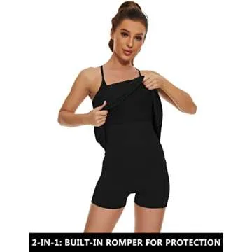 2-in-1 Women's Tennis Dress with Built-in Bra & Shorts
