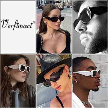Stylish Verfimaci Rectangle Sunglasses with UV Protection