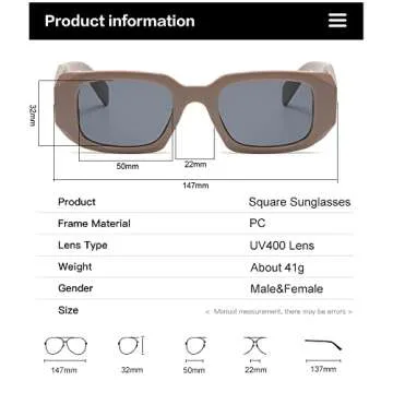 Stylish Verfimaci Rectangle Sunglasses with UV Protection