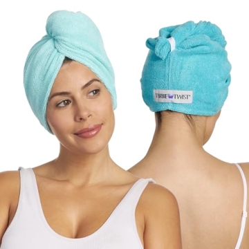 Turbie Twist 2-Pack Microfiber Hair Towel for Beauty, Travel, Gifting - Hair Wrap Turban for Straigh...
