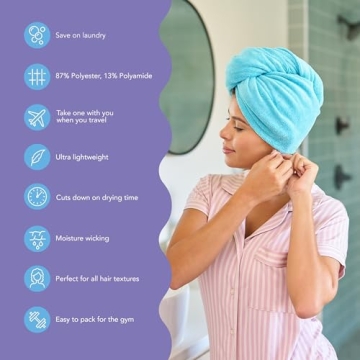 Turbie Twist Microfiber Hair Towel Wrap 2-Pack for All Hair Types