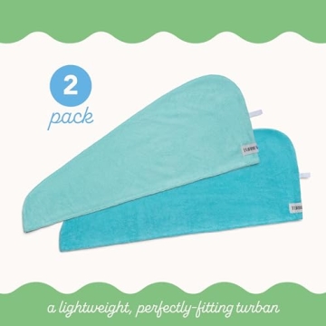 Turbie Twist Microfiber Hair Towel Wrap 2-Pack for All Hair Types