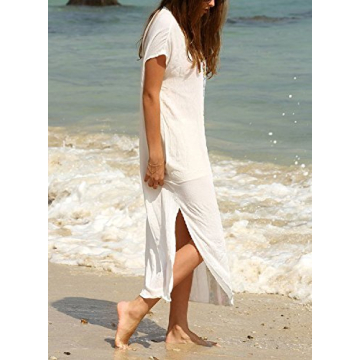 Vibrant Embroidered Women's Beach Cover-Up Kaftan Dress