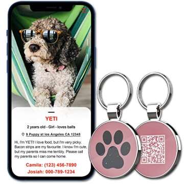 MYLUCKYTAG ID Tags Dog Tags - Pet Online Profile - Scan Receive Instant Location Alert Email