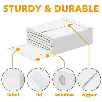 SpaceAid 8 Pack Bed Sheet Organizers and Storage, Foldable Sheet Organizer for Linen Closet, Sheets Set Folder Keeper with Window XL (Queen & King Size) Bedding Container (White, 8 Pack)