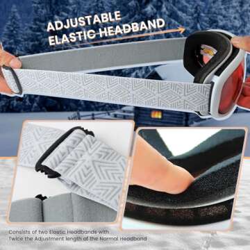 AVV OTG Ski Goggles for Men Women With Anti-Fog Dual Layer lens, UV400 Snow Goggle for Snowboarding Snowmobiling Skating