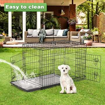 BestPet 36" Dog Crate for Medium Small Dogs - Portable & Safe