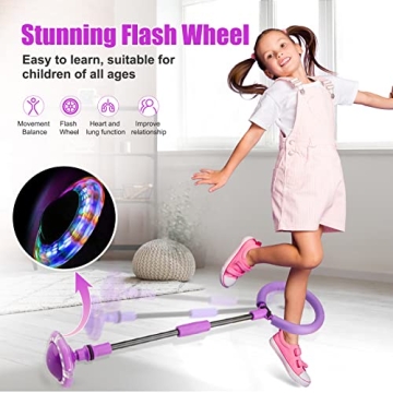Chridark Ankle Skip Ball with LED Flash Wheel for Kids