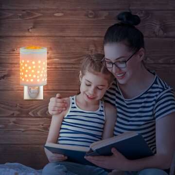 Bobolyn Plug in Wall Wax Melt Warmer Ceramic Electric Wax Burner Scented Essential Oil Burner Fragrance Melter for Kitchen Bathroom Home Decor White Halo House