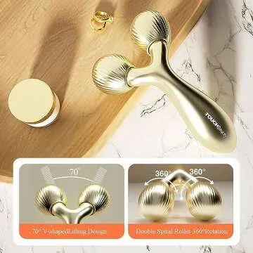 Face Massager Roller Facial Roller Contouring Massager for Face Lift, Reduce Puffiness, Skin Tightening & Collagen Production, Clear Toxins