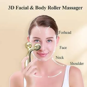Face Massager Roller Facial Roller Contouring Massager for Face Lift, Reduce Puffiness, Skin Tightening & Collagen Production, Clear Toxins