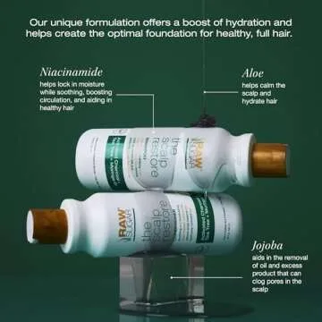 Raw Sugar Scalp Restore Hair Care Bundle, Shampoo and Conditioner Set with Jojoba, Aloe and Niacinamide, Formulated without Sulfates + Parabens