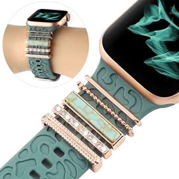 Boho Turquoise Decorative Rings for Smartwatches