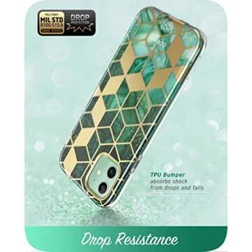 i-Blason Cosmo Series Case for iPhone 11 (2019 Release), Slim Full-Body Stylish Protective Case with Built-in Screen Protector, Prasio, 6.1''