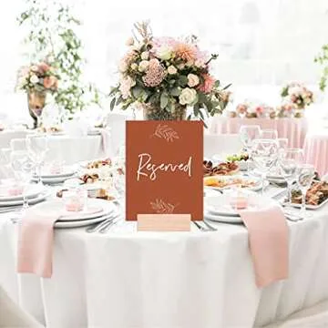 Andaz Press Terracotta Line Design Wedding Signs Bundle Set for Ceremony, Reception Decor Signage, I...